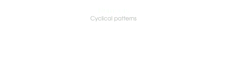  Numbers
Cyclical patterns